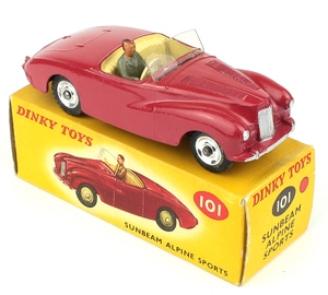 Dinky 101 sunbeam alpine sports cerise spun wheels x716