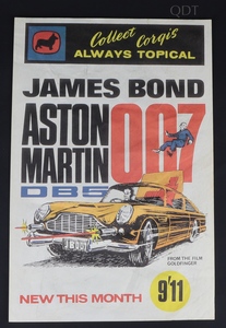 Corgi 261 james bond aston martin poster zz433