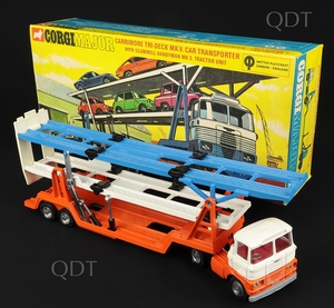 Corgi toys 1146 scammell tri deck car transporter aa613