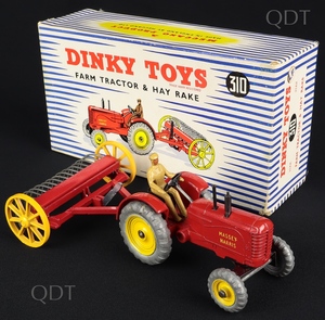 Dinky toys 310 farm tractor hay rake bb252a