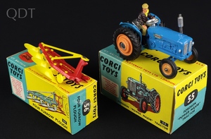 Corgi toys 55 fordson tractor 56 four furrow plough bb429