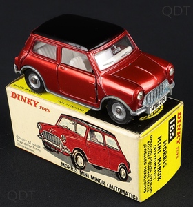 Dinky toys 183 morris mini minor automatic metallic red cc971