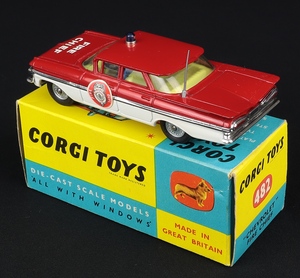 Corgi toys 439 chevrolet fire chief dd652 back