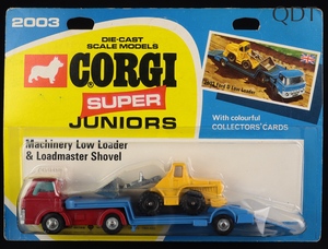 Corgi super juniors 2003 machinery low loader loadmaster shovel dd836 front