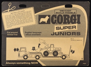 Corgi super juniors 2003 machinery low loader loadmaster shovel dd836 back