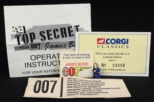 Corgi toys 96655 james bond aston martin db5 dd896 accessories