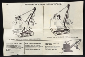 Corgi toys 1128 priestman luffing shovel dd993 leaflet