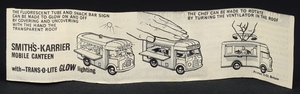 Corgi toys 471 smith's karrier mobile canteen leaflet