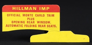 Corgi toys 328 hillman imp monte carlo ee571 card stand