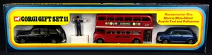 Corgi gift set 11 transport set routemaster bus mini taxi policeman ee698 front