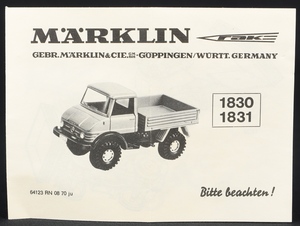 Marklin models gift set 1831 ee799 leaflet