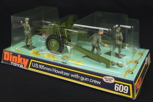 Dinky toys 609 us 105mm howitzer gun crew ee987 back