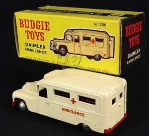 Budgie toys 258 daimler ambulance ff82 back