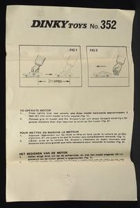 Dinky toys 352 ed straker's car ff649 leaflet