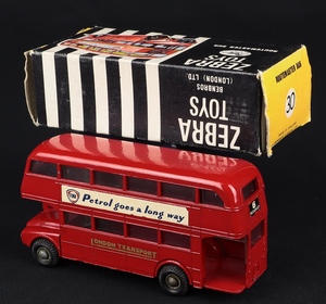 Zebra toys 30 routemaster bus petrol goes long way ff653 back