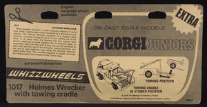 Corgi juniors 1017 holmes wrecker towing cradle ff843 back