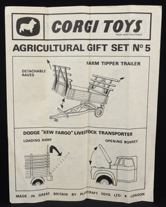 Corgi toys gift set 5 agricultural gg94 leaflet