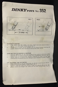 Dinky toys 352 ed straker's car gg166 leaflet