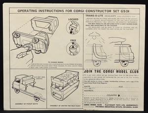 Corgi gift set 24 constructor gg569 leaflet