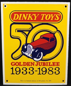 Dinky toys golden jubilee enamel sign hh31 front