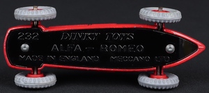 Dinky toys 232 alfa romeo racing car hh98 base