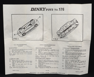 Dinky toys 176 nsu ro80 hh140 leaflet