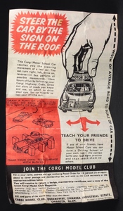 Corgi toys 236 motor school car hh497 leaflet