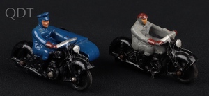 Dinky toys 37a civilian motor cyclist 43b rac motor cycle patrol jj448 front