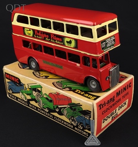 Tri ang minic 60m double decker bus jj459 front