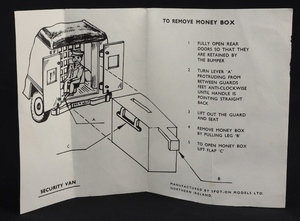 Spot on models 273 commer security van jj512 leaflet