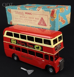 Tri ang minic 60m double deck bus jj567 front