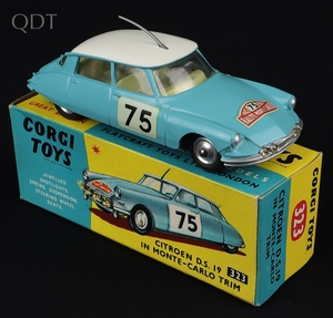 Corgi  toys 323 citroen d.s. 19  'monte carlo' jj815 front