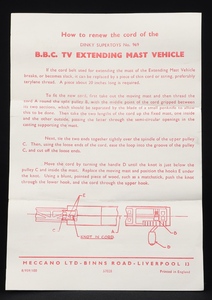 Dinky supertoys 969 bbc tv extending mast vehicle jj842 leaflet