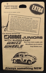Corgi juniors 1010 james bond volkswagen 1300 jj879 back
