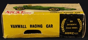 Nicky dinky toys 239 vanwall racing car box