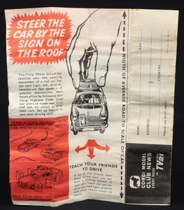 Corgi toys 236 motor school car jj935 leaflet
