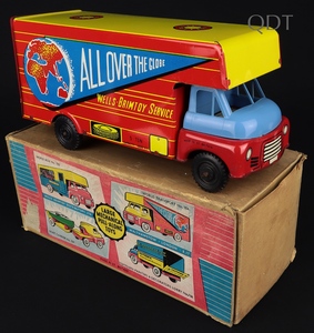 Wells brimtoy transport van all over globe jj993 front