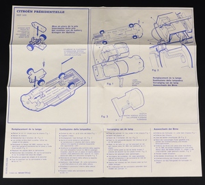 French dinky toys 1435 citroen presidentielle kk51 leaflet
