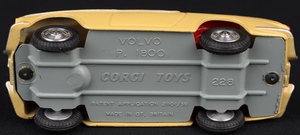 Corgi toys 228 volvo p1800 kk378 base