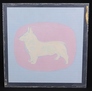 Corgi glass sign kk395 back