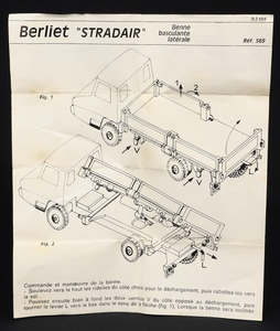 French dinky toys 569 berliet stradair tipper kk478 leaflet