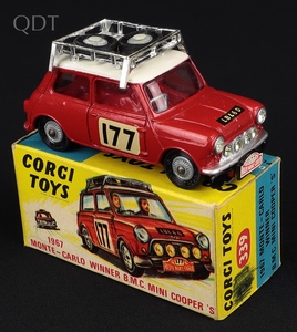 Corgi toys 339 1967 monte carlo winner b.m.c. mini cooper 's' front