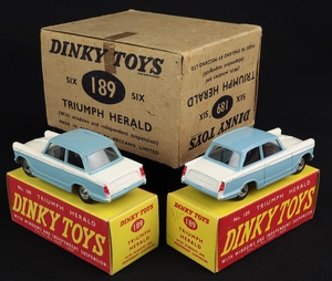 Trade carton dinky toys 189 triumph heralds kk682 back