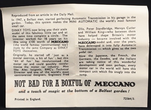 Dinky toys 183 morris mini minor automatic kk758 leaflet 1