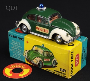 Corgi toys 492 volkswagen european police car kk796 front