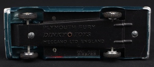 Dinky toys 137 plymouth fury kk999 base
