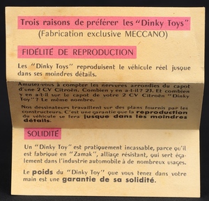 French dinky toys 24v buick roadmaster ll5 booklet