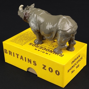 Britains zoo 908 indian rhinoceros ll16 back