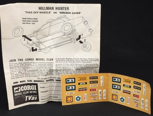 Corgi toys 302 hillman hunter kagaroo ll373 leaflet
