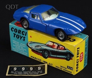 Corgi toys 324 marcos 1800 gt volvo engine ll386 front